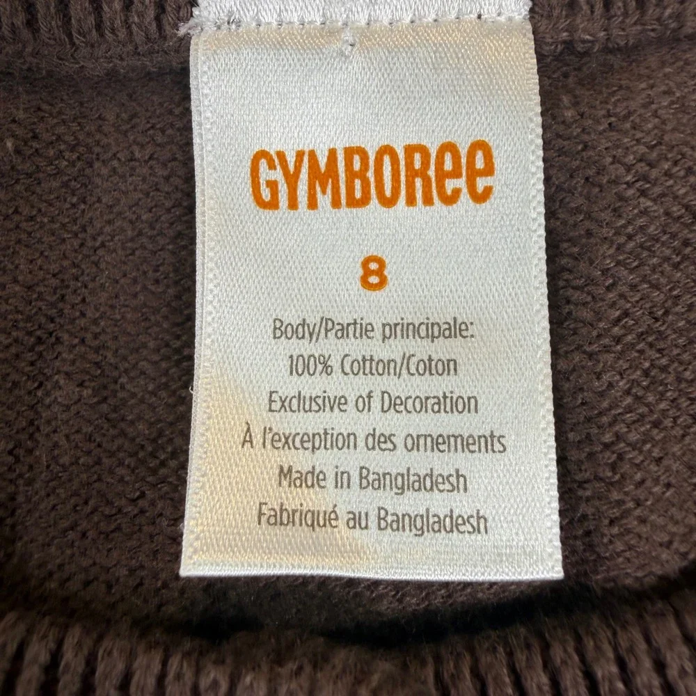 Gymboree Brown Pumpkin Cardigan Sweater Girls Size 8 Fall Thanksgiving Cotton